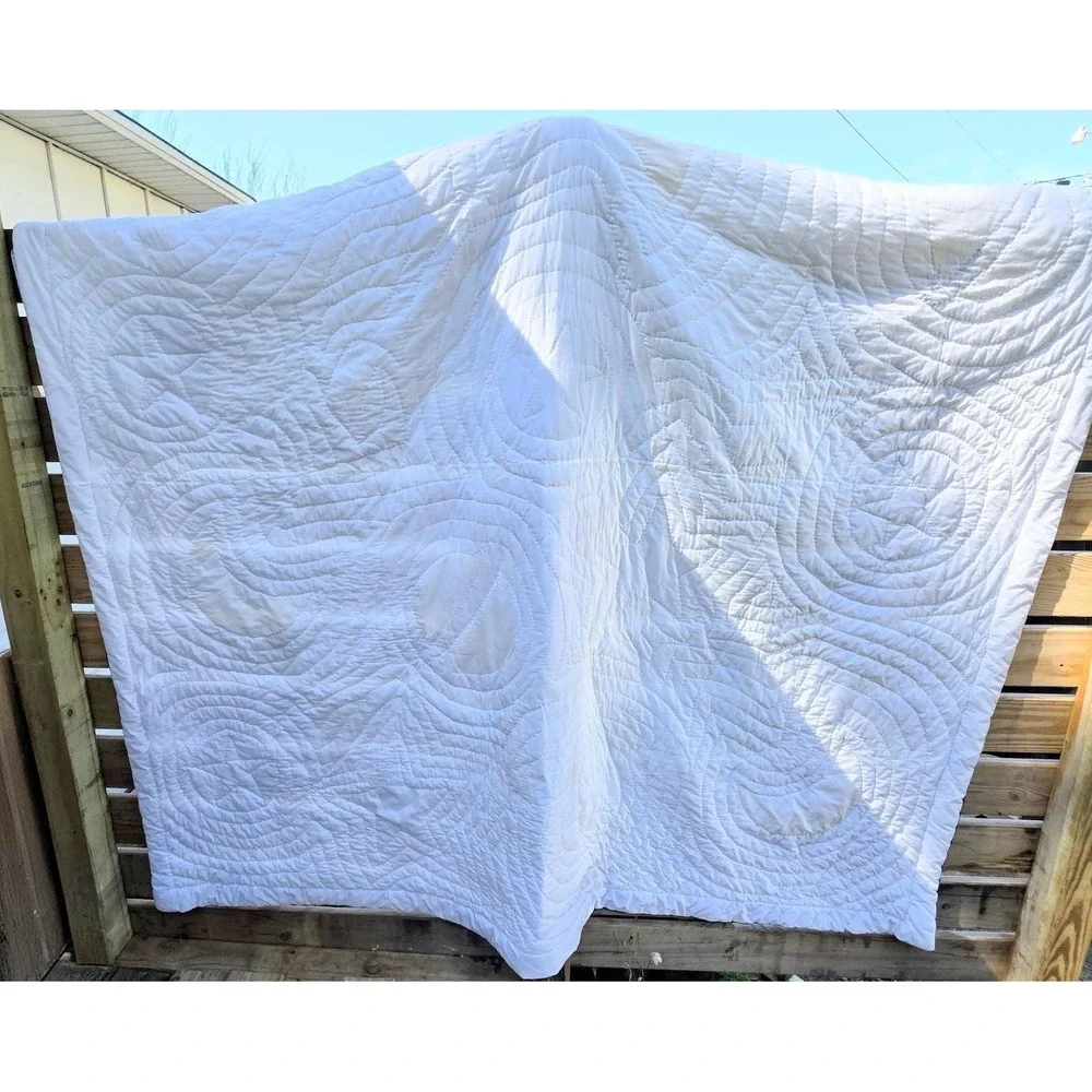 Handmade Bright Celestial Quilt Wholecloth Applique 84